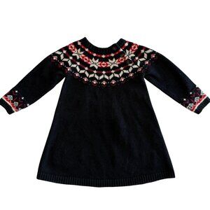 HANNA ANDERSSON Sno Happy Winter Solstice Cotton Sweater Dress 2T